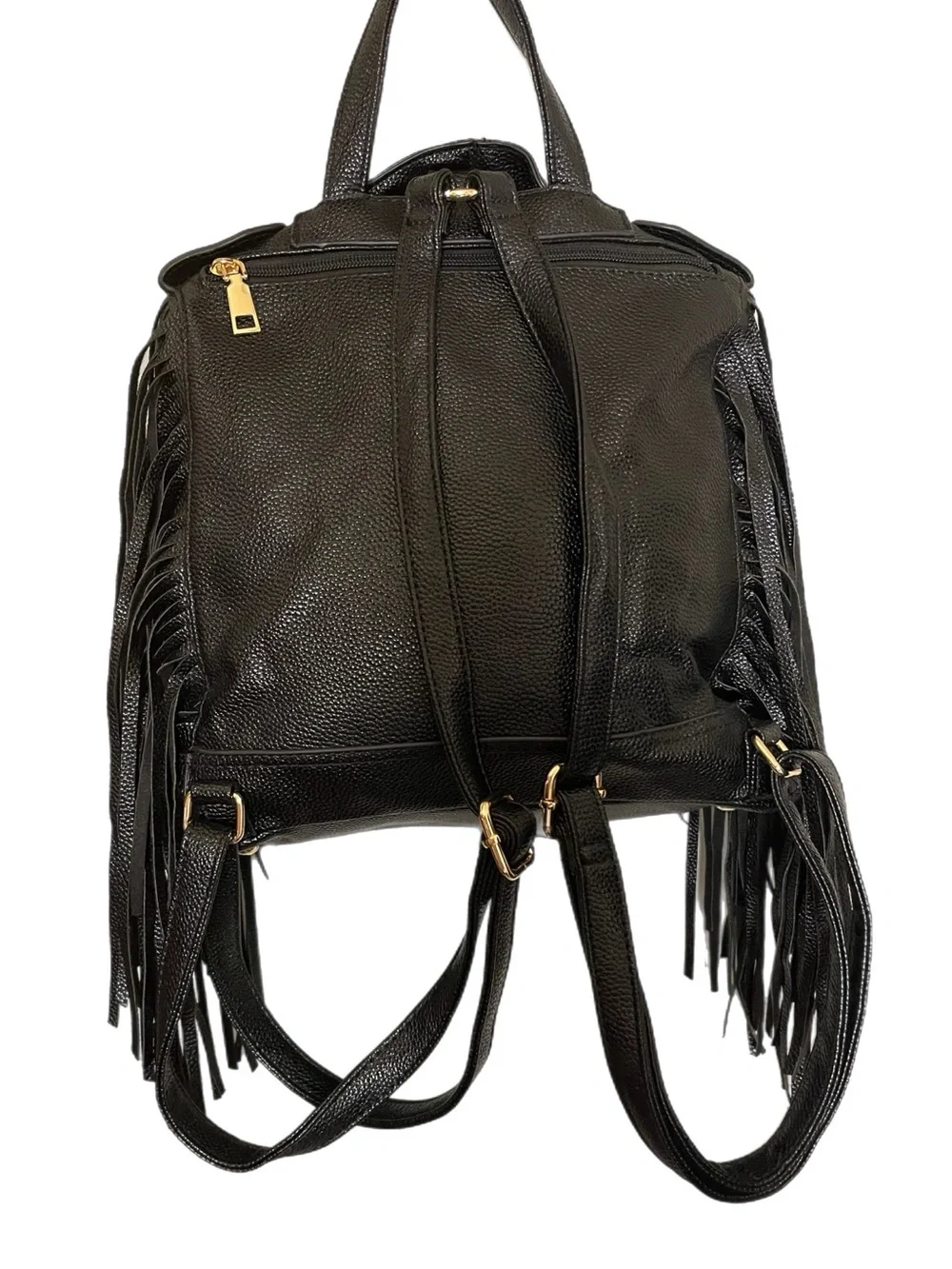 NWOT: Le Miel Vegan Leather Motor Cycle Fringe Backpack